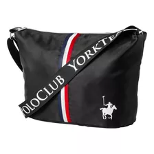 Bolsa Bandolera Polo Club De Textil Mediano Para Mujer Negro