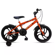 Mountain Bike Infantil Ello Bike Bike Aro 16 Freios V-brakes Cor Laranja Com Rodas De Treinamento