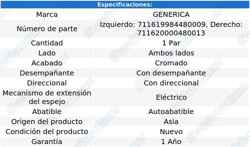 Par Espejos Elect Crom C/desemp C/direcc Land Cruiser 16-19 Foto 2