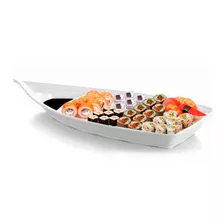 Kit Com 2 Barcos Para Sushi Açaí 41cm Melamina Travessa.