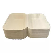 Envase Comida Compostable Sin División 23x15 Cm- 50 Pack