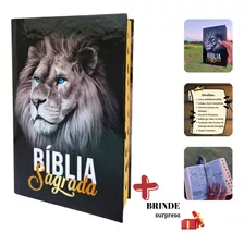 Biblia Sagrada Capa Dura Leão De Judá Colorido Letra Hiper Gigante Jovem Harpa Ferreira Almeida Indice Lateral Masculina Jovem Palavras De Jesus Negrito Evangelica Promessas Luxo Aba Letra Grande Fé