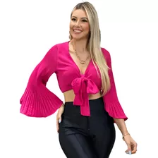 Blusinha Cropped Perfeito Tecido Duna Coleção Moda Instagram