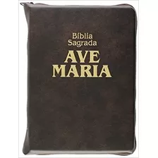 Livro Bíblia Zíper Média Marrom