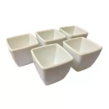 12 Vasinhos Quadrados Plásticos Para Suculentas - Branco