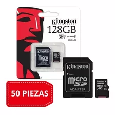 Paquete De 50 Memorias Kingston Micro Sd 128gb + Adaptador