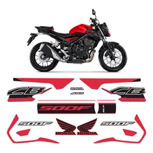 Kit Adesivos Para Cb 500f 2020/2021 Honda Moto Vermelha