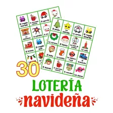 Loteria Navideña Digital 30 Cartas. Kit Imprimible 
