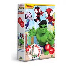 Quebra Cabeça Grandinho Spidey Hulk 28 Peças Grandes Toyster