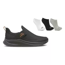 Tênis Olympikus Flutua Caminhada + 3 Pares De Meias Original