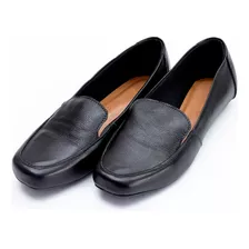 Loafer Couro Sapatilha Bico Leve Sapato