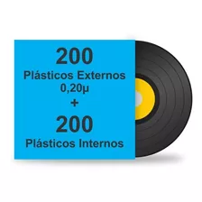 400 Plásticos Para Lp Disco Vinil. 200 Ext. Grosso + 200 Int