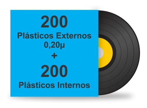 400 Plásticos Para Lp Disco Vinil. 200 Ext. Grosso + 200 Int