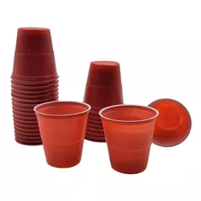 Vaso Rojo Shot Tequilero Chupito Plastico 50cc X 50 U