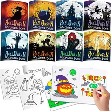 48 Libros De Colorear De Halloween Niños 15 Marcadores...