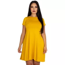 Vestido Bolivia Manga Corta Corte A Bolsas Holgado Curvy