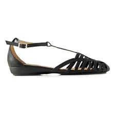 Sandalias Mujer Bajas Cuero Entrecruzadas Sucre 703757