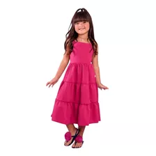 Vestido Longo Moda Infantil Lançamento Tendência Midi Menina