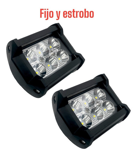 Par Faro 6 Hiper Led Dually Auxiliar 18w Estrobo Colores Foto 4