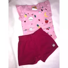 Conjunto Verão Menina Body+short - (2 Peçs)