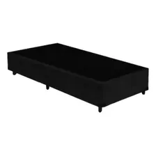 Cama Box Base Solteirão + Colchão Ecoflex Molas Soft 96x203 Cor Suede Preto