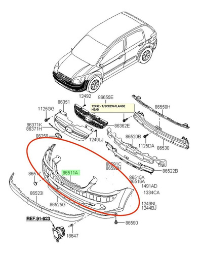 Parachoque Delantero Hyundai Original Grand I10 2013 2018 Foto 2