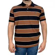 Polo Marrom Listrada Masculina Dawson