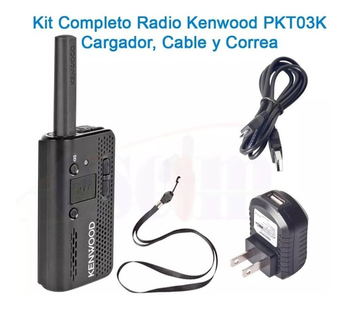 Radio Kenwood Pkt03k Porttil Mini + Cargador, Cable Correa Foto 2
