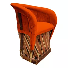 Mueble Silla Equipal Modelo Tequila Color Naranja