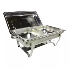 Rechaud Inox 9 Litros 1/2 Panelas Banho Maria 2 Cuba Buffet