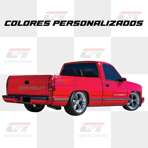Kit Pack Stickers Calcomanas 454 Ss Chevrolet Sport Pick Up Foto 6