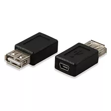 Paquete De 2 Usb 2.0 Una Hembra Al Usb B Mini 5 Pines Hembra