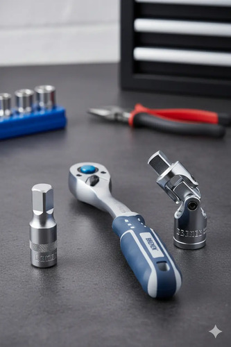 Kit Bremen: Llave Crique Reversible 72 Dientes 1/2 + Movimiento Universal 1/2 + Barra Extensión 250mm