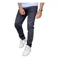 Calca Jeans Masculina Preta Slim Original Com Elastano Lycra