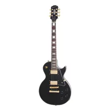 Guitarra Eléctrica EpiPhone Inspired By Gibson Les Paul Custom De Caoba Ebony Brillante Con Diapasón De Ébano