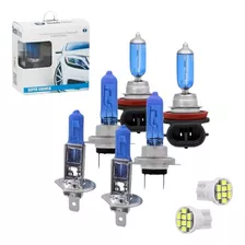 Kit 6 Lampadas Farol Alto Baixo Milha 8500k 12v Efeito Xenon