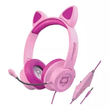 Audífonos Alambricos Kitty Gamer-rosa