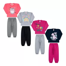 Kit 4 Conjunto Infantil Inverno Roupa De Frio Menina