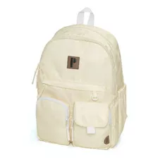 Mochila Amarilla- Beige Porta Original Escolar-universitaria