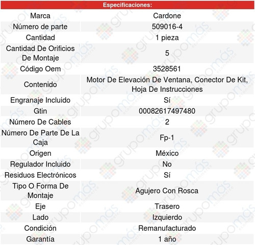 Motor Elevacion Ventana Trasero Izquierdo Volvo V90 1998 Foto 4