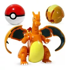 Charizard Com Pokebola Pokemon De Brinquedo Articulado Dobra