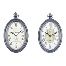 Deco 79 Forma Ovalada Sofisticado Surtido Reloj De Pared Met