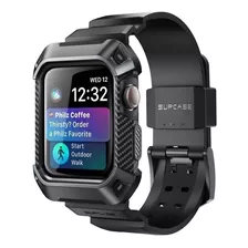 Case Y Correa Supcase Compatible Con Apple Watch 45mm Negro