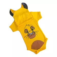 Body Bebe Mesversario Infantil Tematico Simba Rei Leão Disne