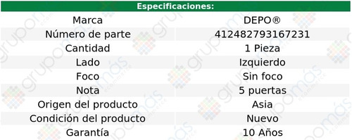 Calavera Izq S/foco Para Hyundai Grand I10 15 Al 17 Depo Foto 4