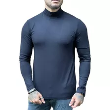 Camiseta Blusa Masculina Manga Comprida Gola Alta Térmica