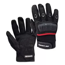 Guantes Moto Urbano Con Protecciones Octane Negro Rojo Um