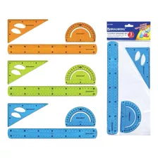 Pack X3 Piezas Geometria Flexibles Colegio Escuela Jardin