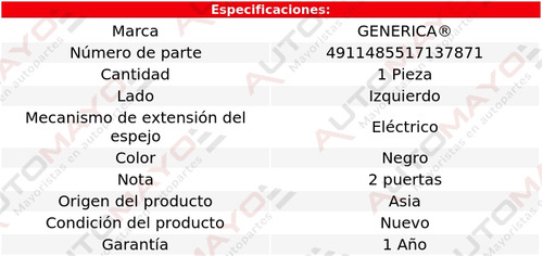 Un Espejo Izquierdo Elect Genrica Cirrus 2001-2005 Foto 2