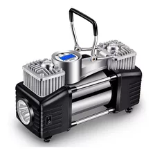 Compresor De Aire Mini Inflador 12 V Portátil Kommberg Kb-cp12cii 120w Ceniza/negro Doble Piston